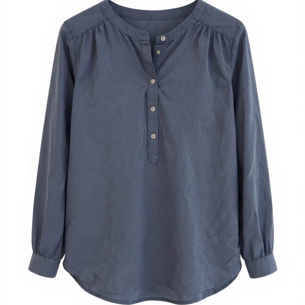 EUC‎ LOFT The Softened Slate Blue Blouse M